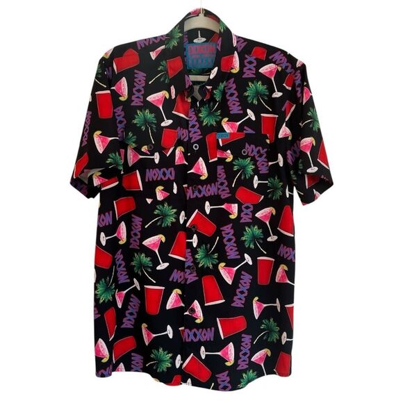 DIXXON Flannel Company Dancun Party Button Down Party Easy Going Shirt Size M - Picture 1 of 4